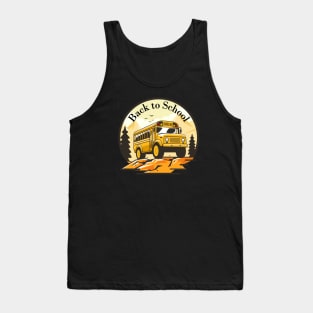 Back to school with bus yellow Tank Top
